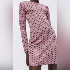 NWOT Zara jacquard geometric print mini dress. Size Medium